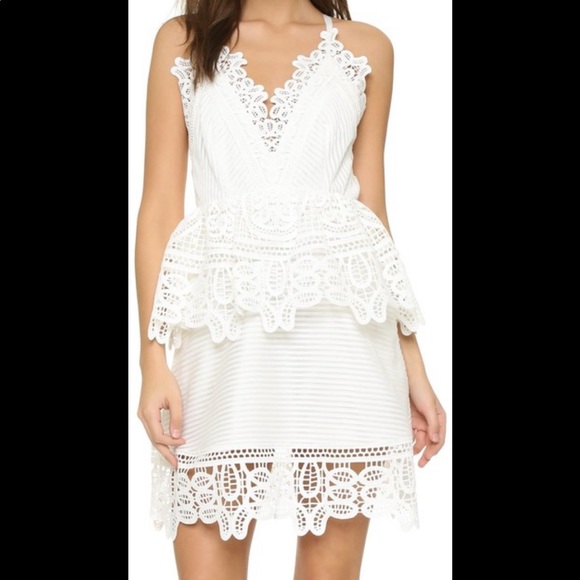 Self-Portrait White Lace Open-Back A Line Dress - Picture 1 of 7